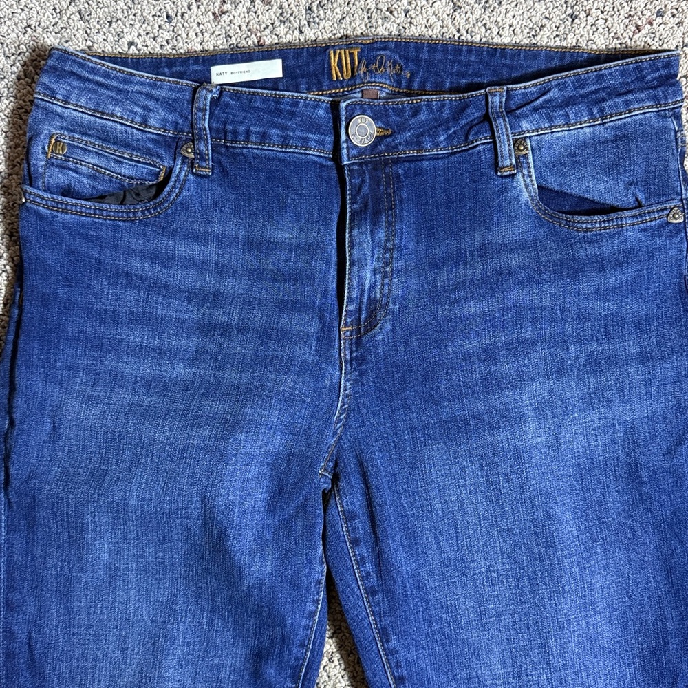 Kut From The Kloth Women’s Dark Blue Jeans Midrise Straight Leg Sz 12 - Picture 2 of 11